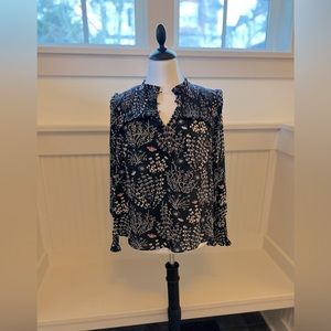 Oh so feminine floral blouse with smocking, adorable cuffs and buttons. Loft MP